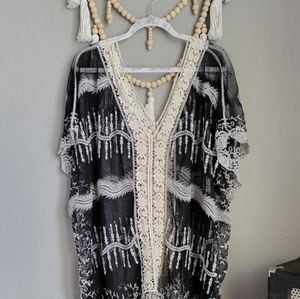 Sheer Caftan Top/swim cover